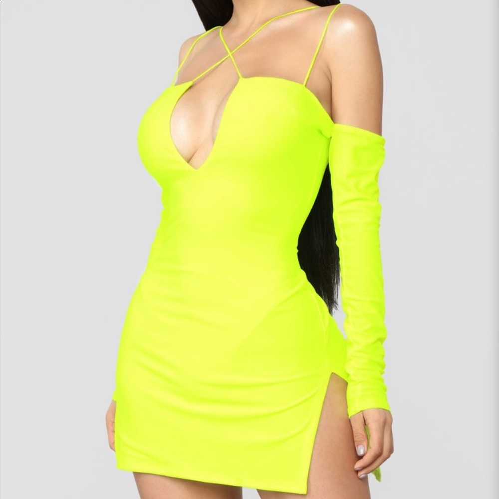 Neon Yellow Mini Dress